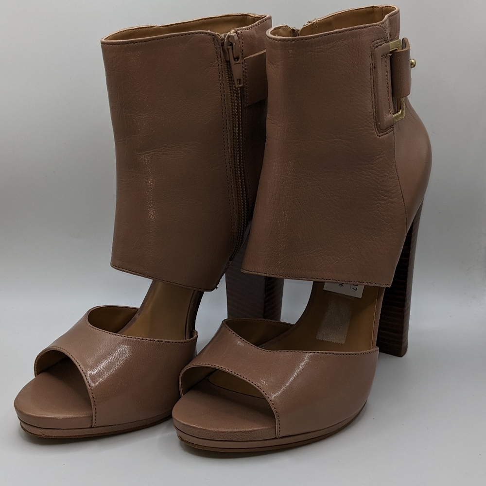 Nine West Leather Open Toe Boots 9